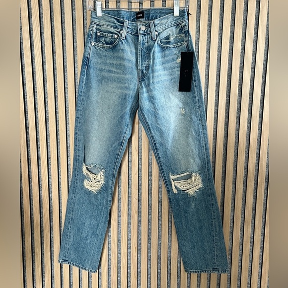Edwin - Cai High Waist Ripped Straight Leg Jeans- Slayer- 24 - Picture 10 of 11